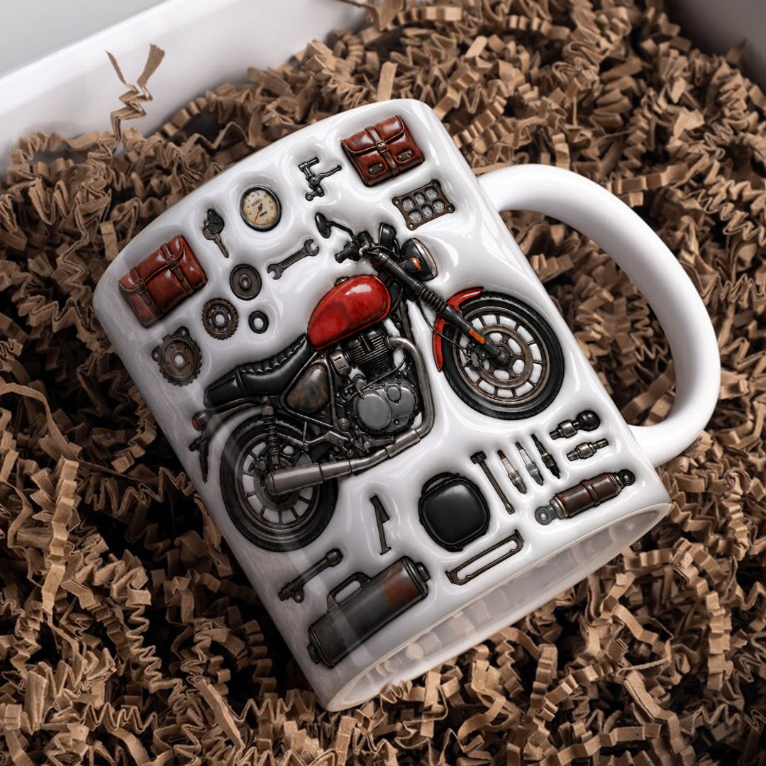 Biker Ceramic Mug Built To Roam
