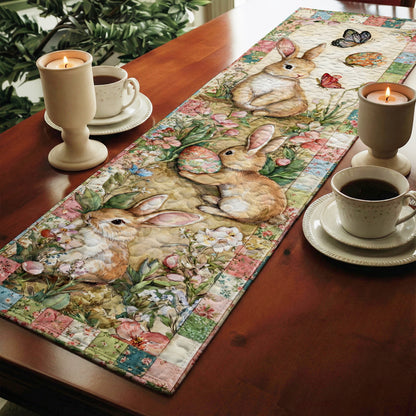 Easter Quilted Table Runner Butterfly Kisses And Bunny Wishes