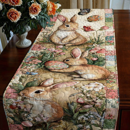 Easter Quilted Table Runner Butterfly Kisses And Bunny Wishes
