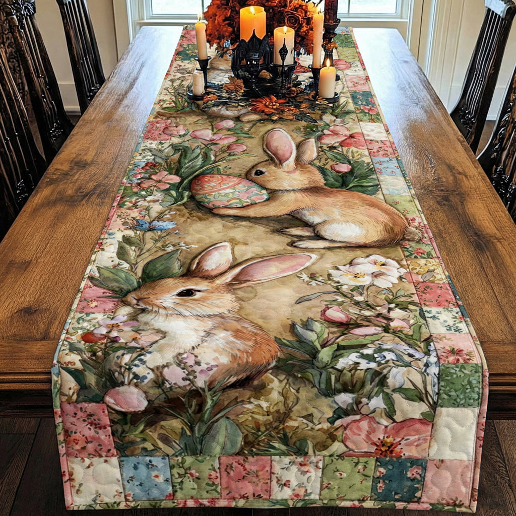 Easter Quilted Table Runner Butterfly Kisses And Bunny Wishes