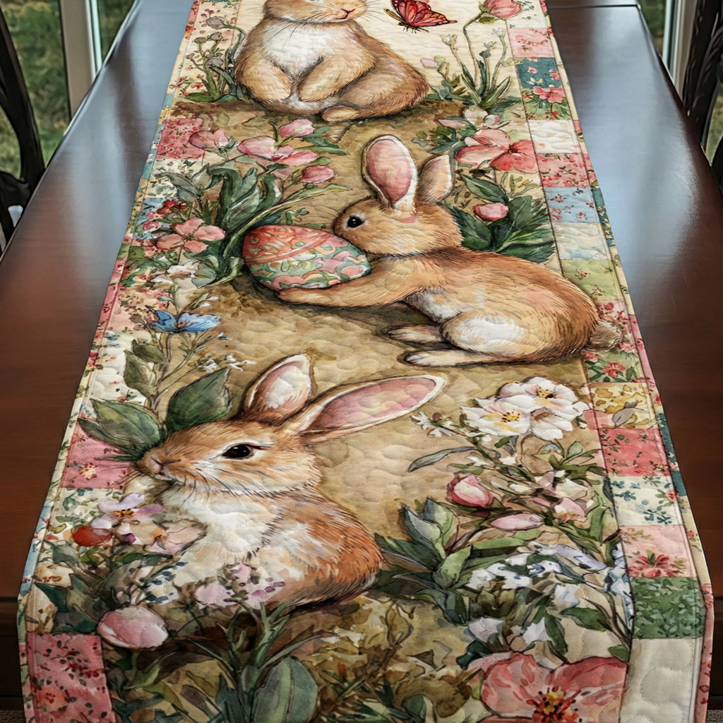 Easter Quilted Table Runner Butterfly Kisses And Bunny Wishes