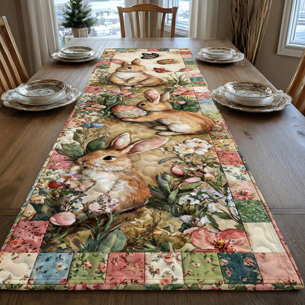 Easter Quilted Table Runner Butterfly Kisses And Bunny Wishes