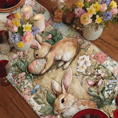 Easter Quilted Table Runner Butterfly Kisses And Bunny Wishes