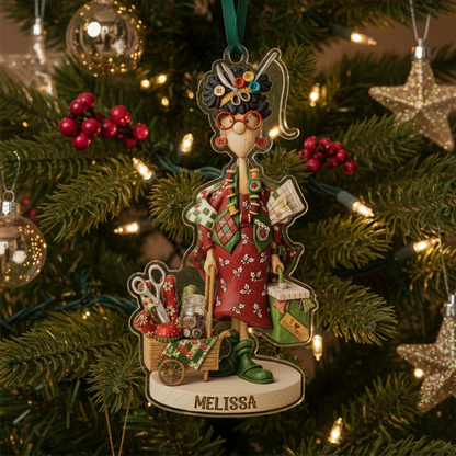 Sewing Lovers 2D Acrylic Ornament The Holiday Crafter Personalized