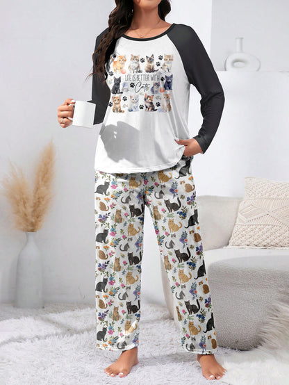 Cat Lover Lounge Pants Cat In Bloom