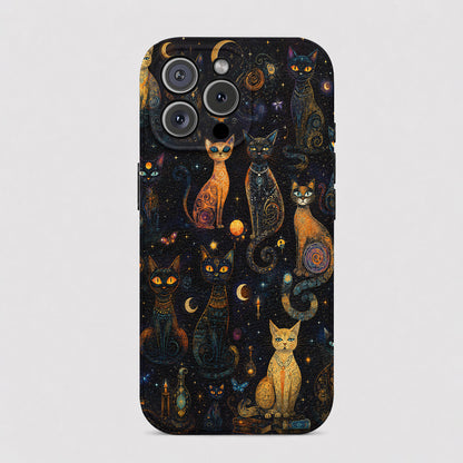 Cat Leather Phone Case Celestial Catspell