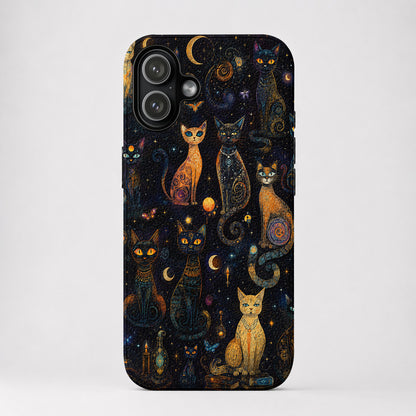 Cat Leather Phone Case Celestial Catspell