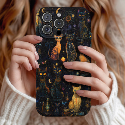 Cat Leather Phone Case Celestial Catspell