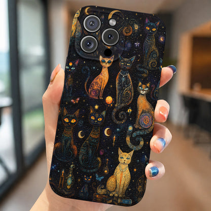 Cat Leather Phone Case Celestial Catspell