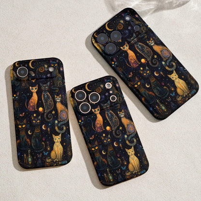 Cat Leather Phone Case Celestial Catspell