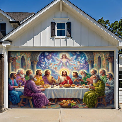 God Garage Door Banner Decoration - Celestial The Last Supper
