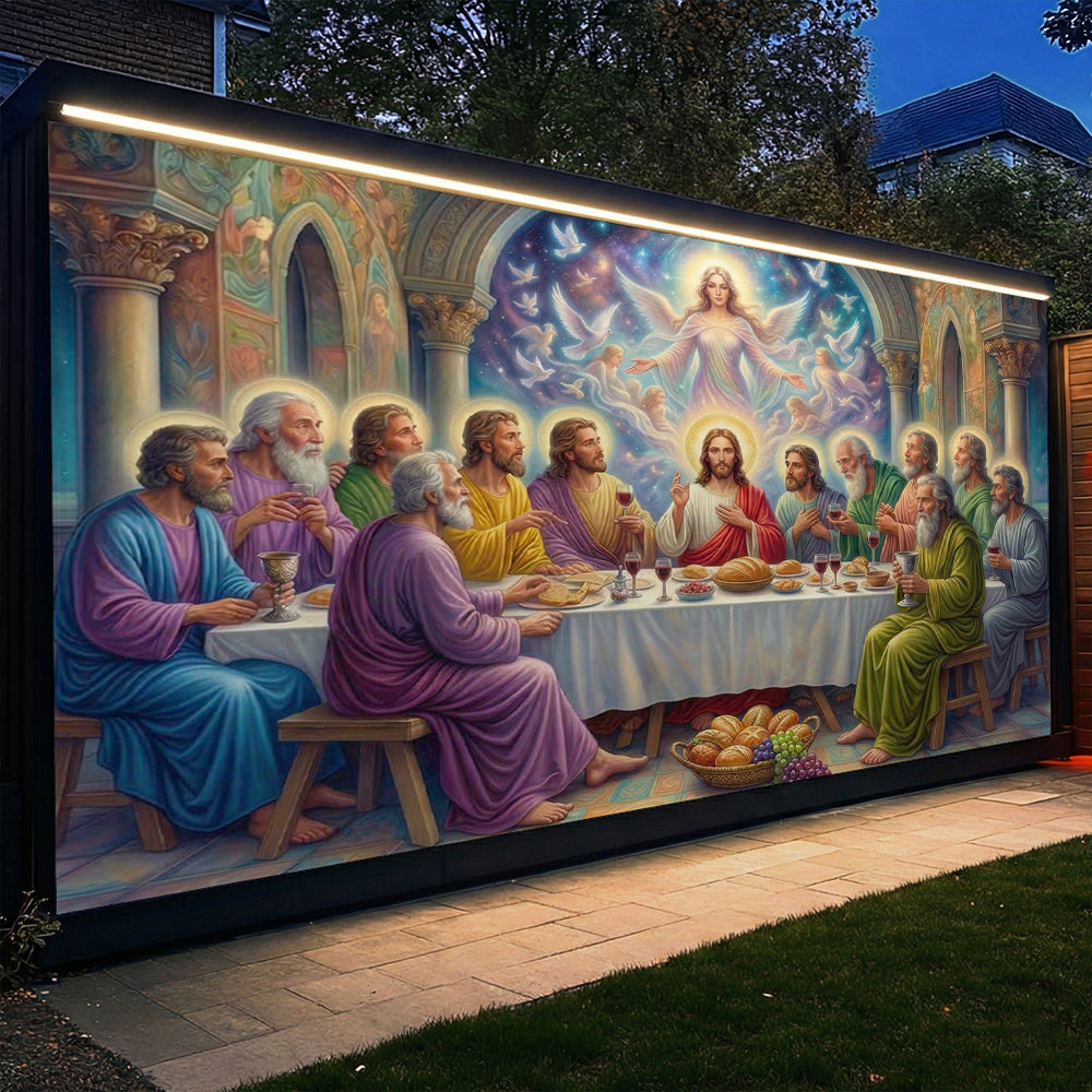 God Garage Door Banner Decoration - Celestial The Last Supper