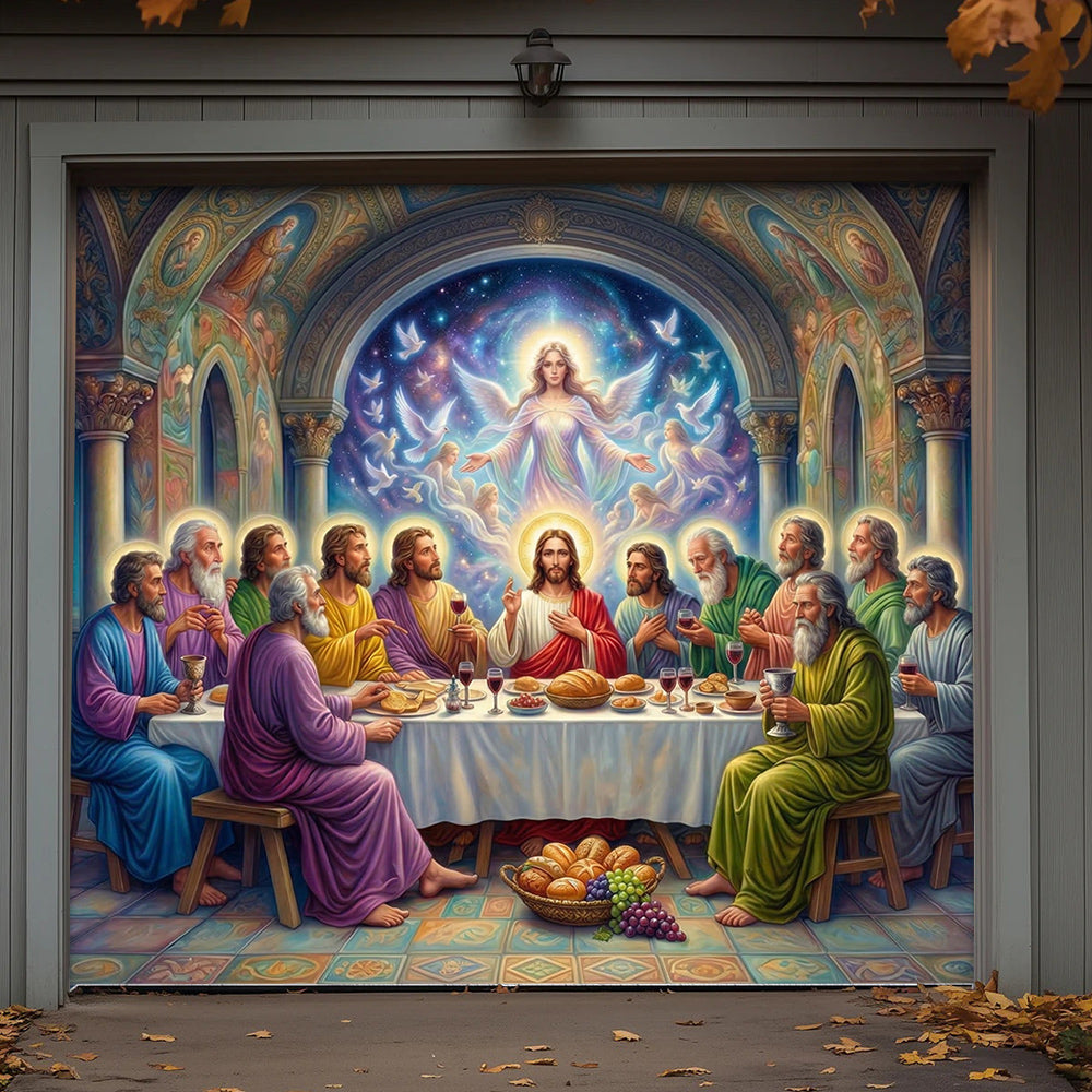 God Garage Door Banner Decoration - Celestial The Last Supper