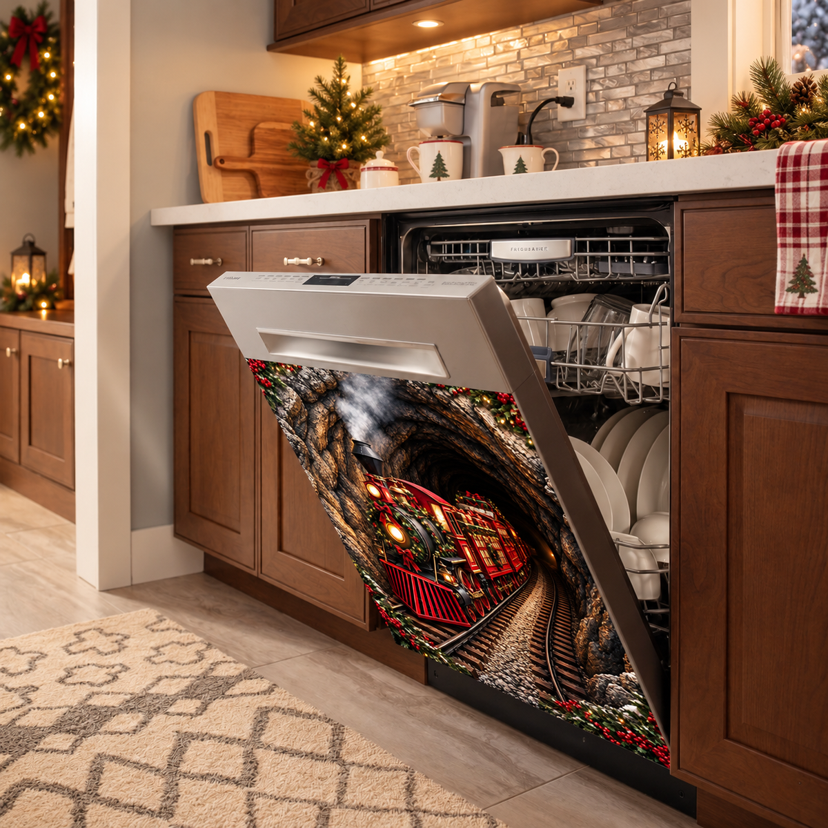Christmas Magnetic Dishwasher Christmas Express Journey