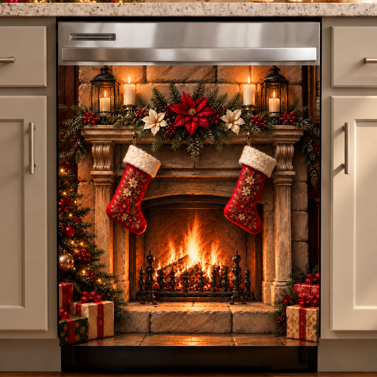 Christmas Magnetic Dishwasher A Cozy Night