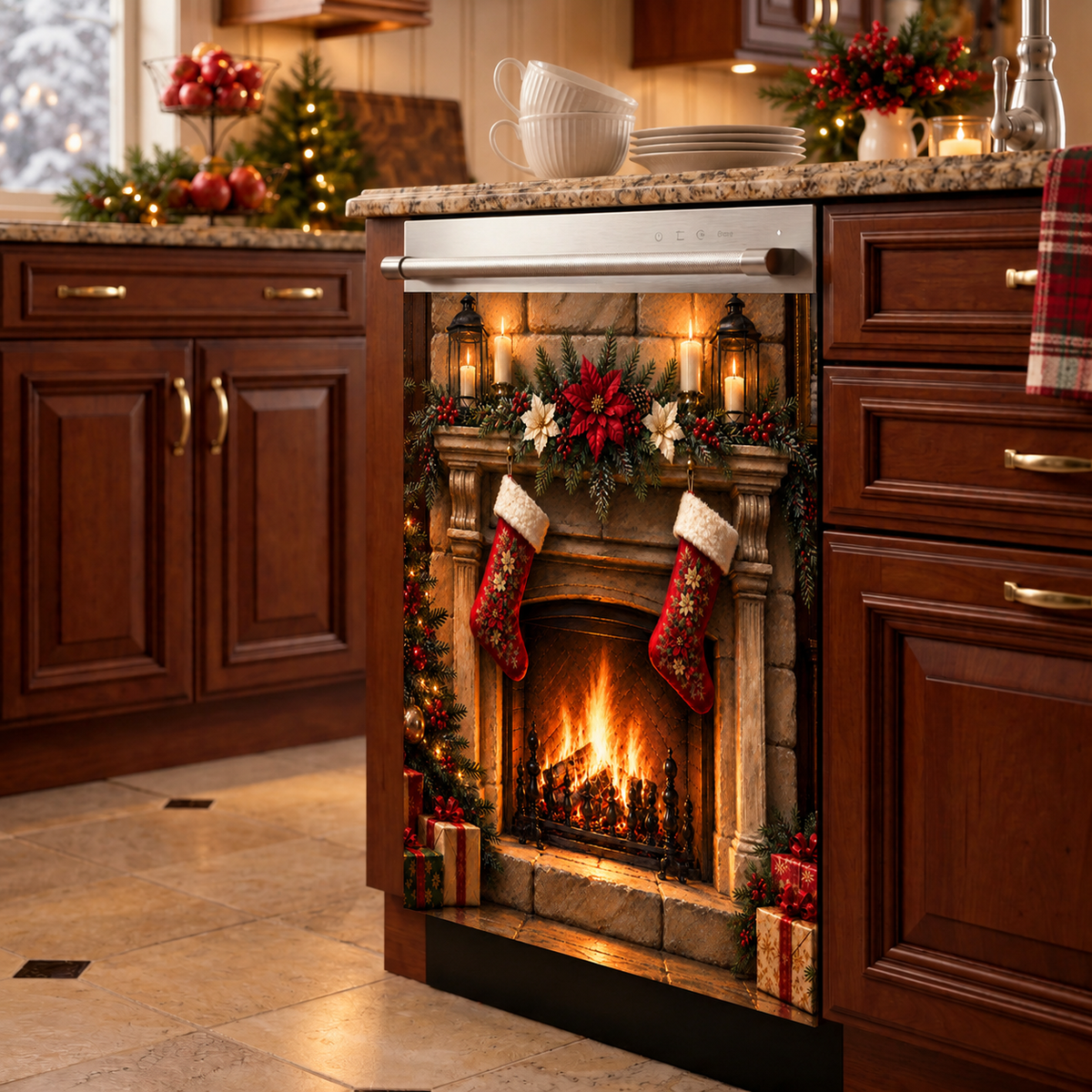Christmas Magnetic Dishwasher A Cozy Night