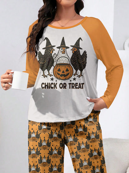Chicken Raglan Lounge Pajamas Chick Or Treat