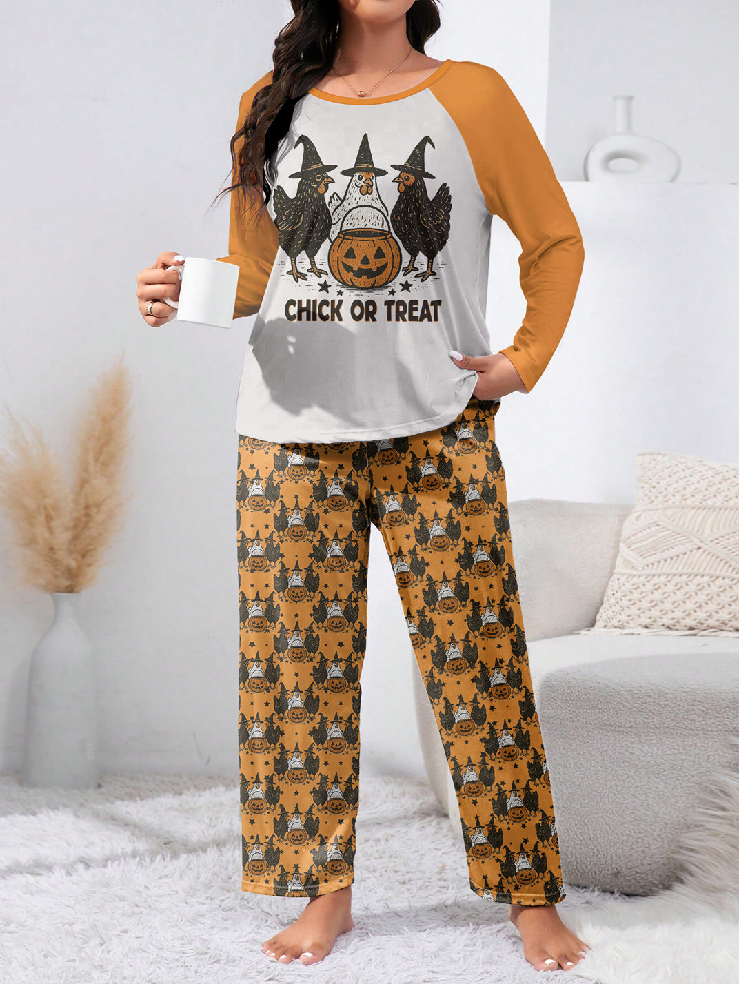 Chicken Raglan Lounge Pajamas Chick Or Treat