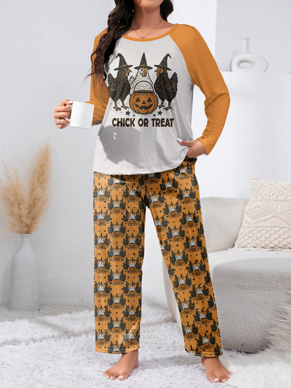 Chicken Raglan Lounge Pajamas Chick Or Treat