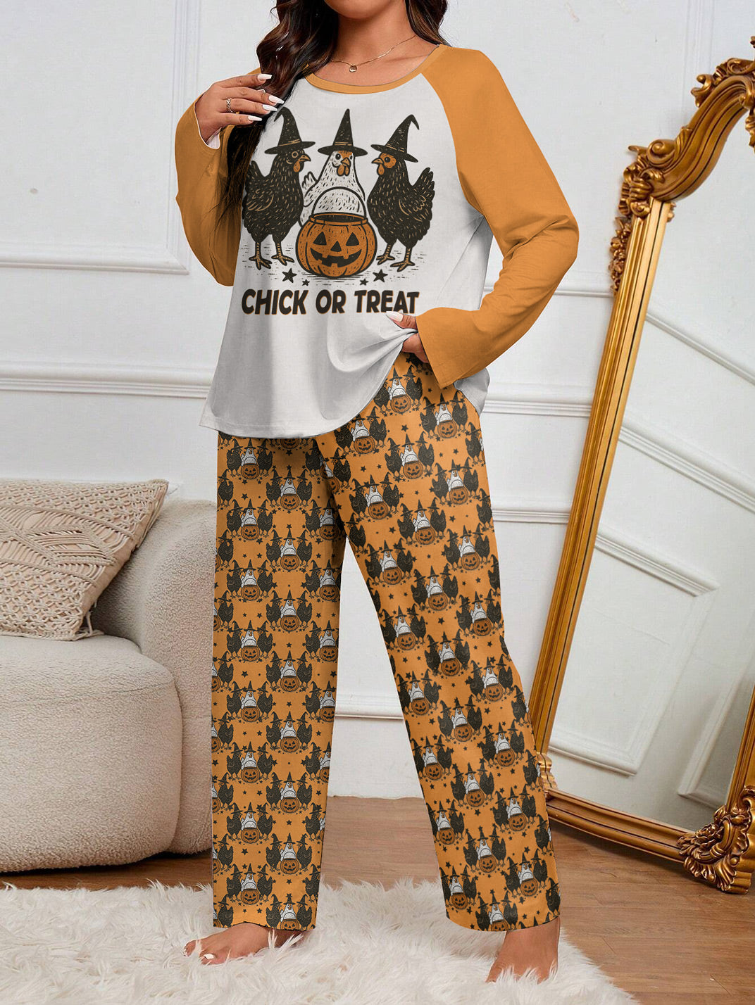 Chicken Raglan Lounge Pajamas Chick Or Treat