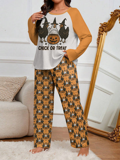 Chicken Raglan Lounge Pajamas Chick Or Treat
