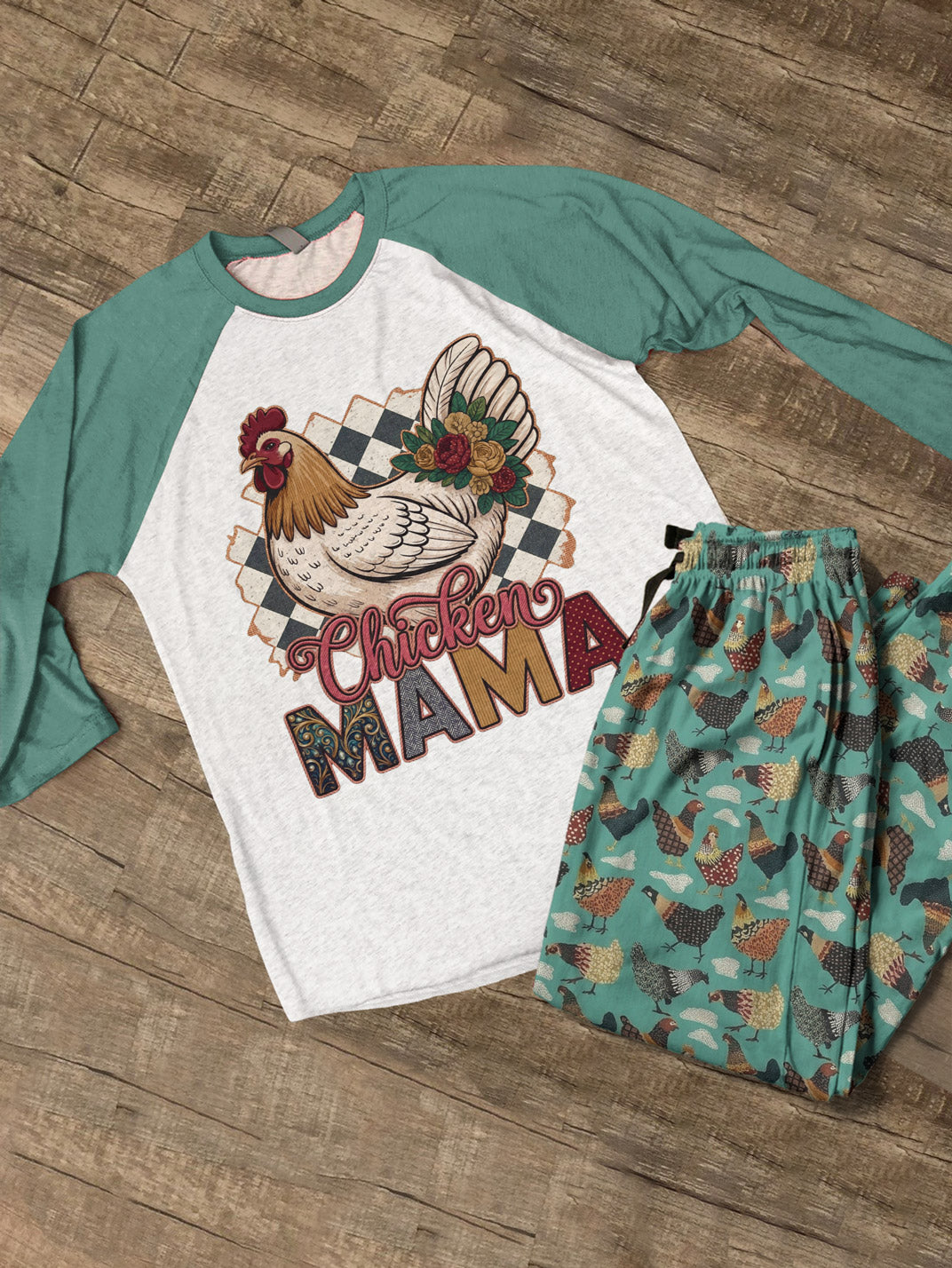 Chicken Raglan Lounge Pajamas Chicken Mama