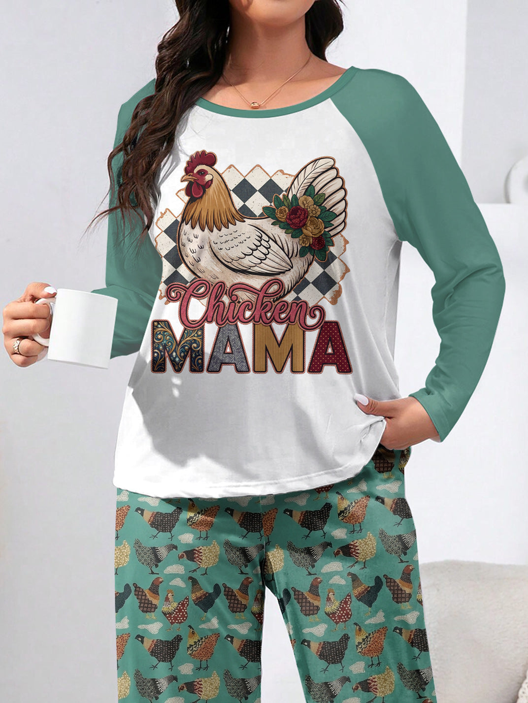 Chicken Raglan Lounge Pajamas Chicken Mama