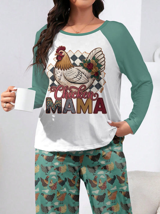 Chicken Raglan Lounge Pajamas Chicken Mama