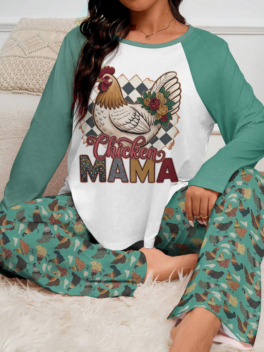 Chicken Raglan Lounge Pajamas Chicken Mama