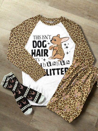 Chihuahua Raglan Lounge Pajamas It's Chihuahua Glitter