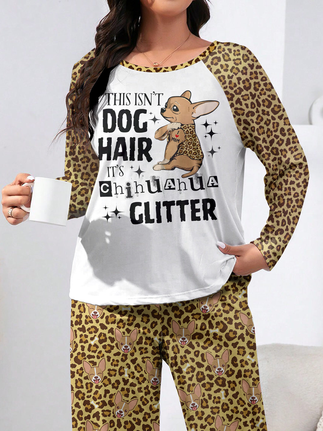 Chihuahua Raglan Lounge Pajamas It's Chihuahua Glitter