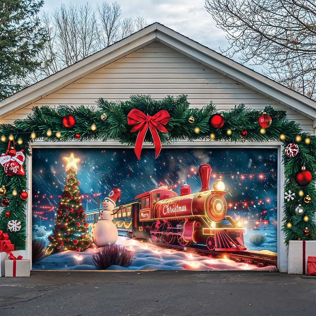 Christmas Garage Door Banner Decoration -  The Midnight Christmas Express