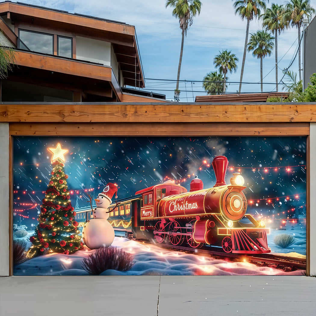Christmas Garage Door Banner Decoration -  The Midnight Christmas Express