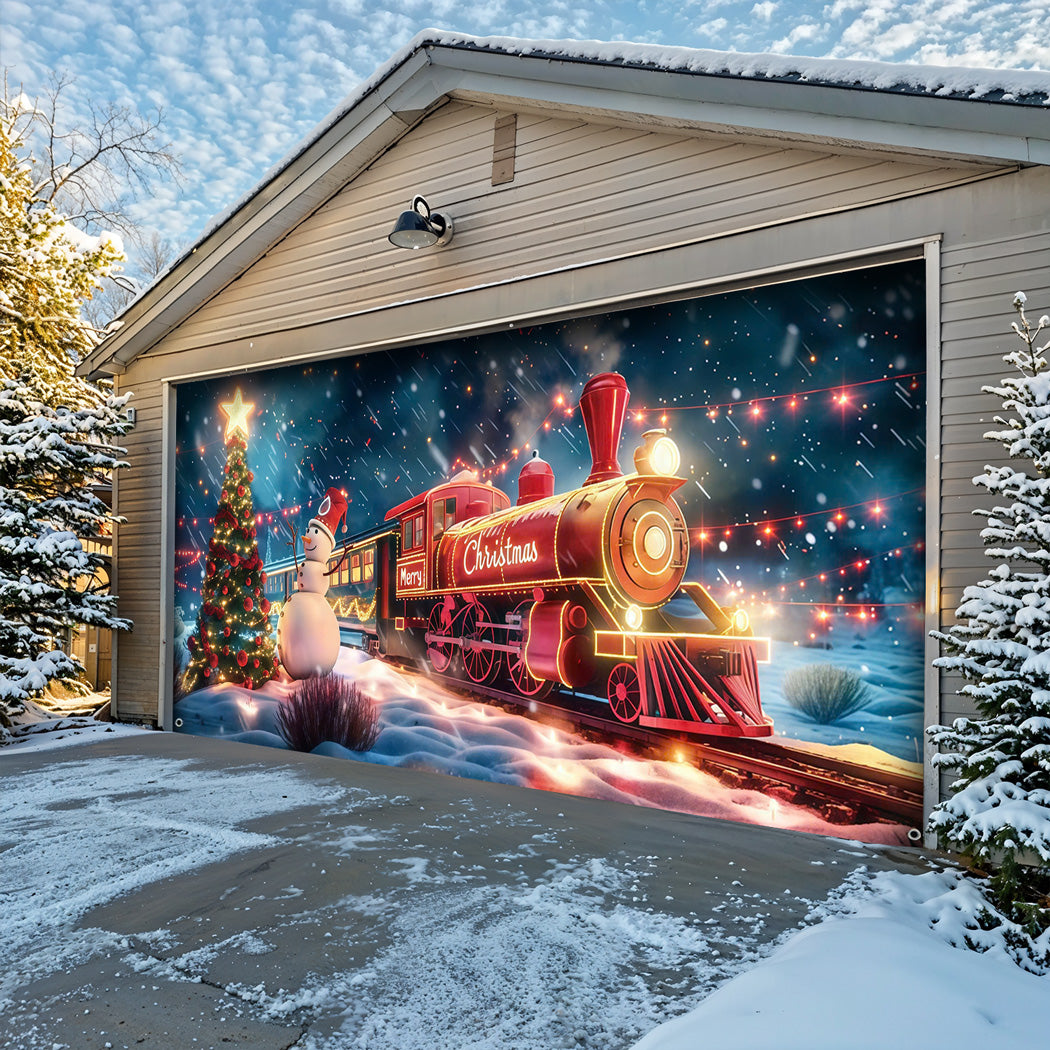 Christmas Garage Door Banner Decoration -  The Midnight Christmas Express
