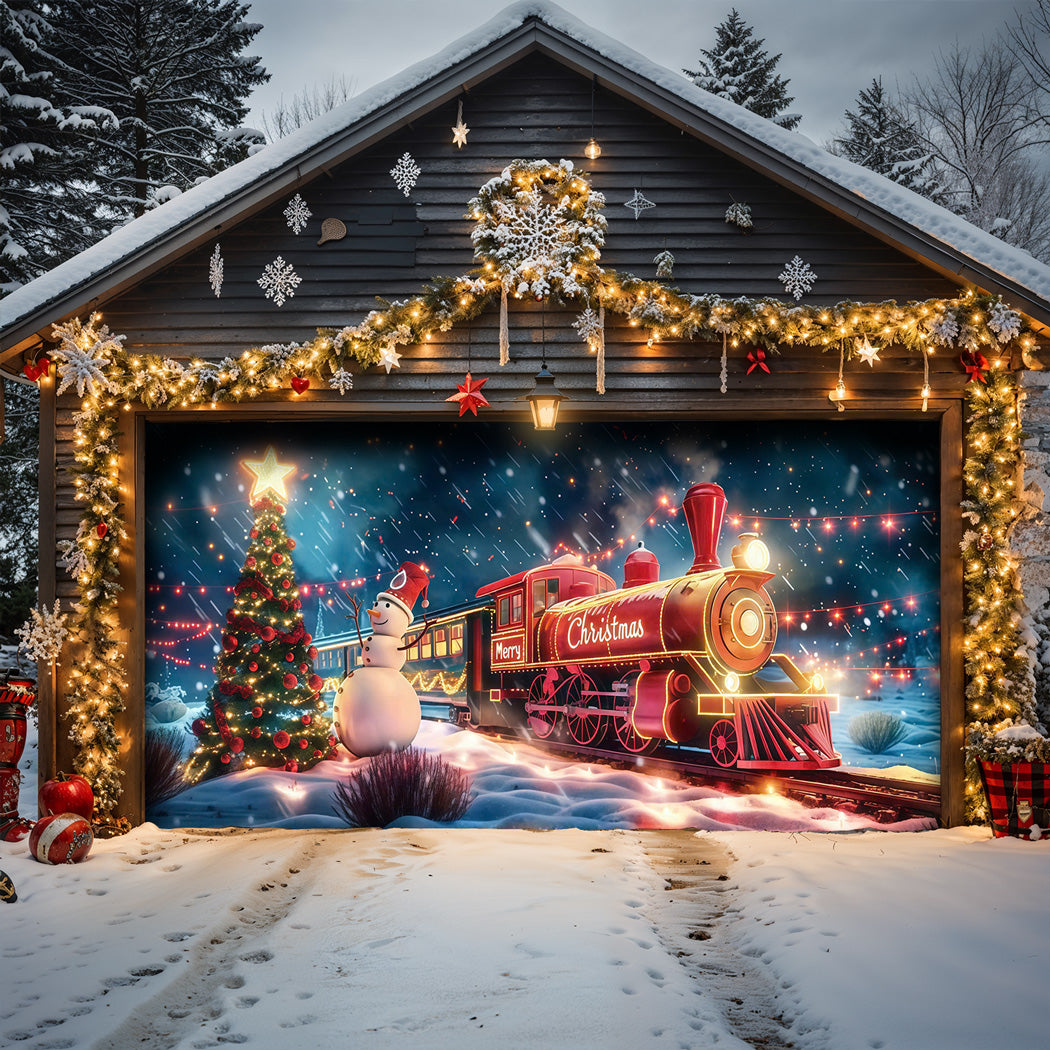 Christmas Garage Door Banner Decoration -  The Midnight Christmas Express