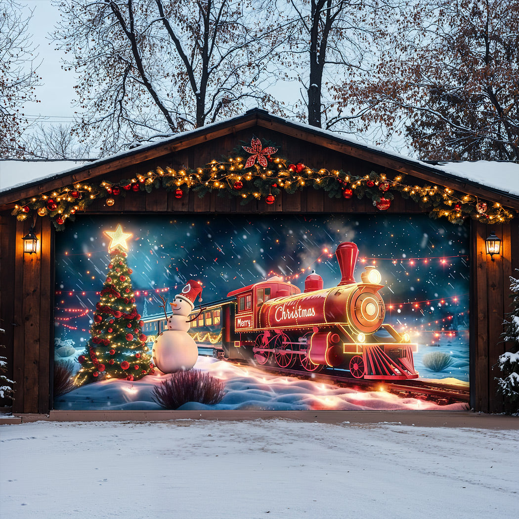 Christmas Garage Door Banner Decoration -  The Midnight Christmas Express