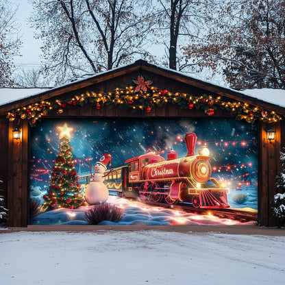 Christmas Garage Door Banner Decoration -  The Midnight Christmas Express
