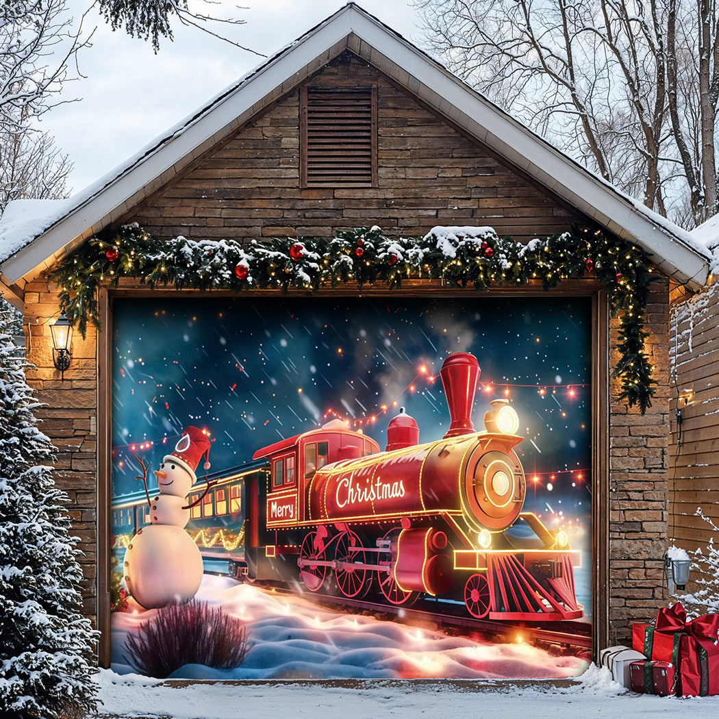 Christmas Garage Door Banner Decoration -  The Midnight Christmas Express