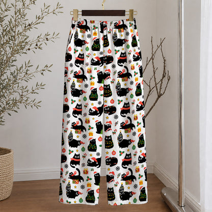 Cat Lover Lounge Pants Christmas Naughty Black Cats