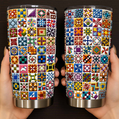 Sewing Lover 20 oz Tumbler Classic American Quilt Blocks