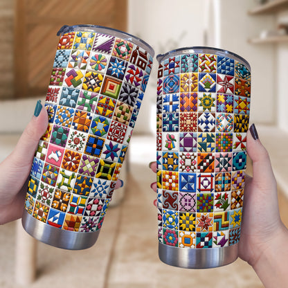 Sewing Lover 20 oz Tumbler Classic American Quilt Blocks
