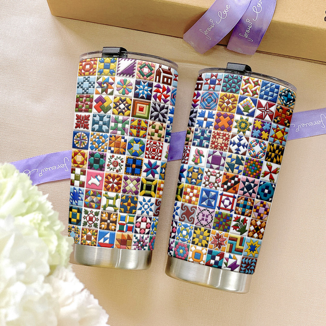 Sewing Lover 20 oz Tumbler Classic American Quilt Blocks