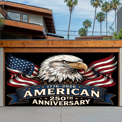 Patriotic Garage Door Banner Decoration - Classic Americana 250th Anniversary