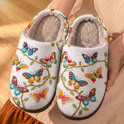 Butterfly Fleece Lined Slippers Colorful Wings