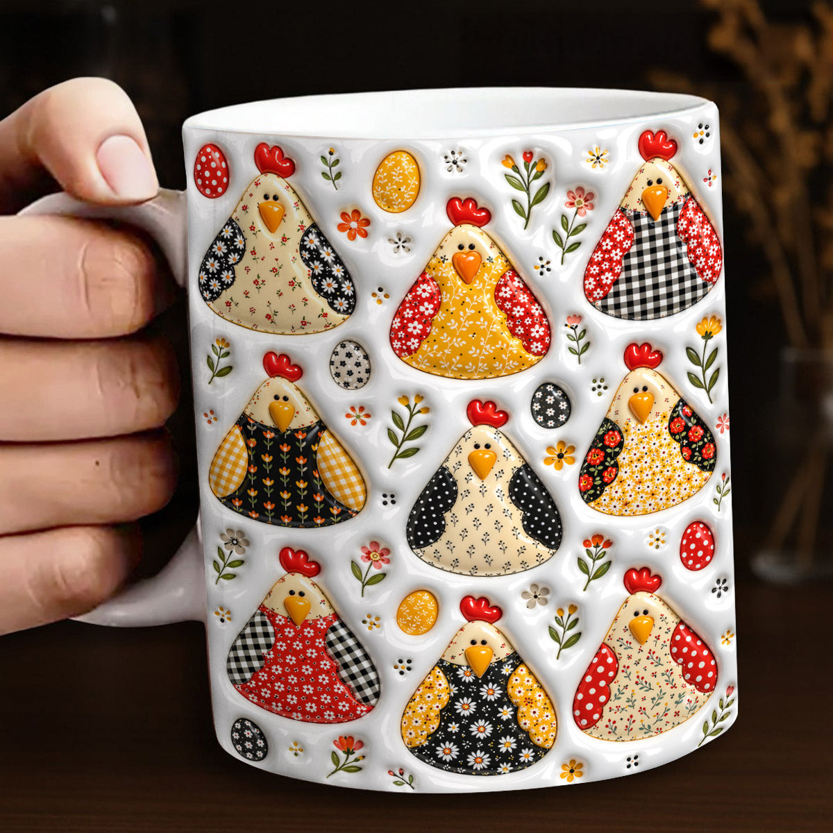 Chicken Lover Ceramic Mug Countryside Hen Garden