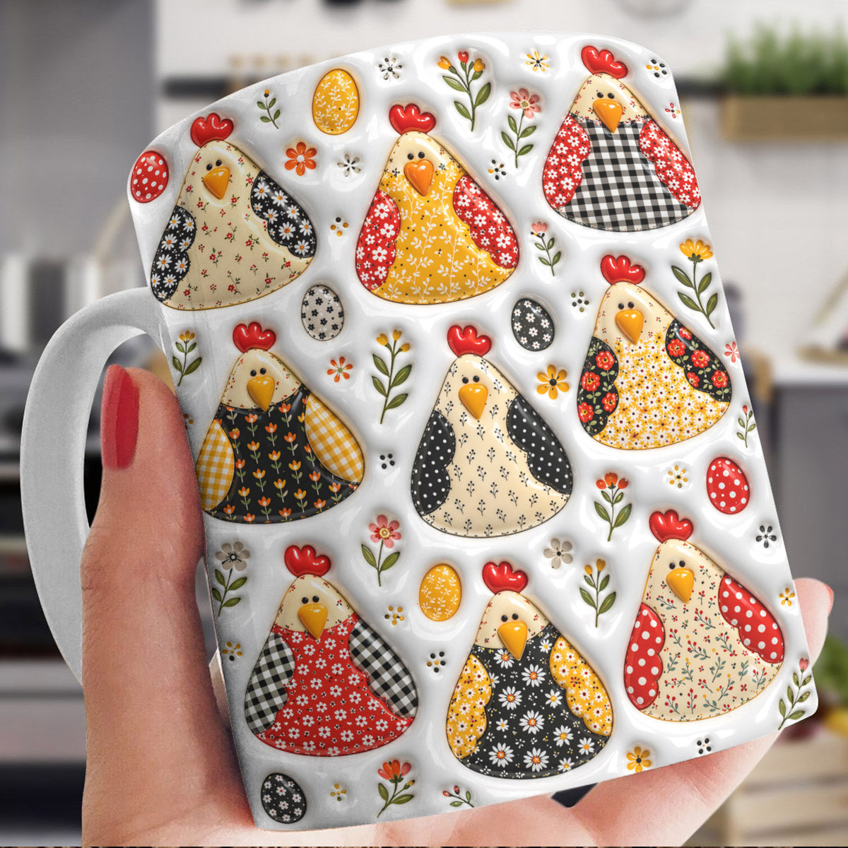 Chicken Lover Ceramic Mug Countryside Hen Garden