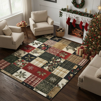 Christmas Area Rug Cozy Christmas Cabin