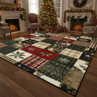 Christmas Area Rug Cozy Christmas Cabin