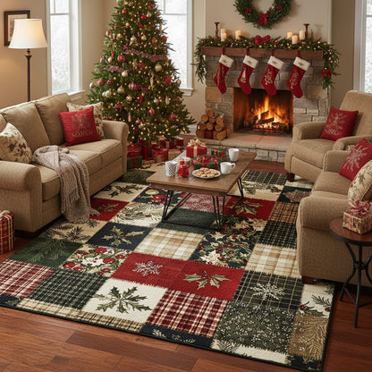 Christmas Area Rug Cozy Christmas Cabin