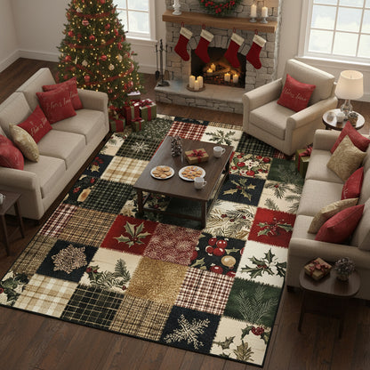 Christmas Area Rug Cozy Christmas Cabin